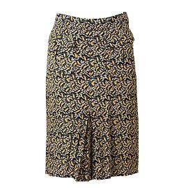 Saia midi reta Isabel Marant de algodão flores pretas e amarelas Preto Amarelo