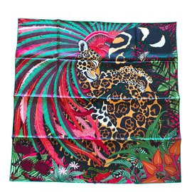 Hermès-Plaza de hermes 90 Jaguar quetzal-Verde