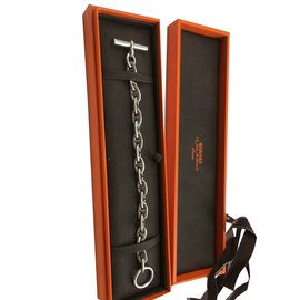 Hermès-Braccialetto di ancoraggio a catena, Piccolo modello-Argento