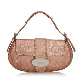 Fendi Couro Bageria Selleria Dourado