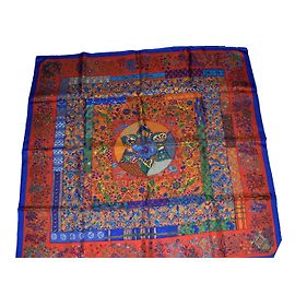 Hermès "Piqué flores da Provença" Vermelho Azul Laranja