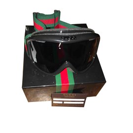 Gucci-Skibrille-Schwarz,Rot,Grün