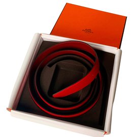 Hermès Cuir de ceinture Rouge