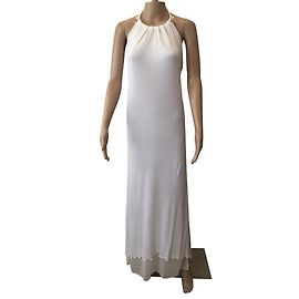 Vestido blanco de viscosa Roberto Cavalli Blanco