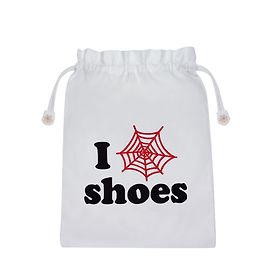 Bolsa de zapatos Charlotte Olympia de algodón blanco con bordado de araña Blanco