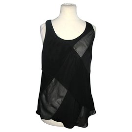 Rag & Bone Chiffon top asymmetric Black White