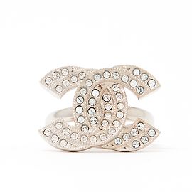 Chanel GROßER CC SILBER-STRASSTEIN T52/53 Silber