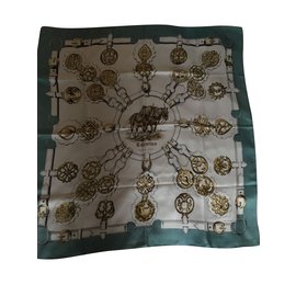 Hermès Cuivreries Silk Scarf Eggshell Eggshell