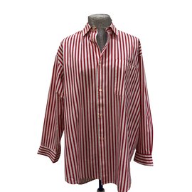 Autre Marque-red white striped shirt 100Main fabric: Cotton-White,Red