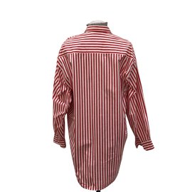 Autre Marque-camicia a righe bianca rossa 100Tessuto principale: cotone-Bianco,Rosso