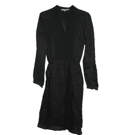 Gerard Darel-Black dress from silk and linen-Black