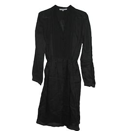 Gerard Darel Vestido preto de seda e linho Preto