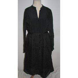 Gerard Darel-Black dress from silk and linen-Black