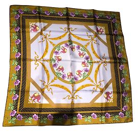 Pañuelo de seda Faberge Motivos Nine Elephants 85cm Multicolor