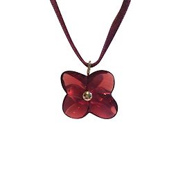 Pendant hydrangea red crystal Baccarat Red