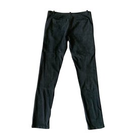 Maje-Pantalon daim noir MAJE taille 34-Noir