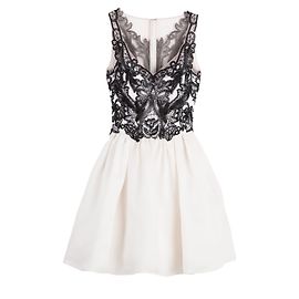 Vestido de seda de Marchesa Notte Gazaar Negro Blanco