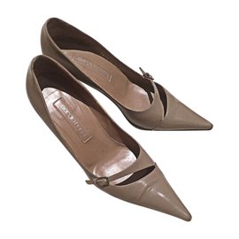 Sergio Rossi-Taupe patent leather pumps-Taupe