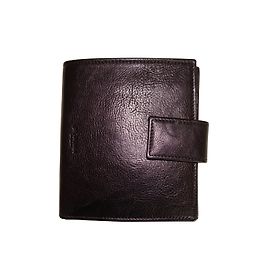 Yves Saint Laurent Black Leather Wallet Black