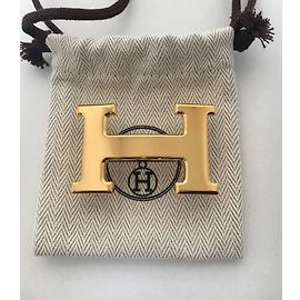 Fivela de cinto Hermès Constance em metal dourado brilhante, Nova Condição! Dourado