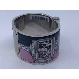 Hermès-Wide email bracelet-Pink,Blue