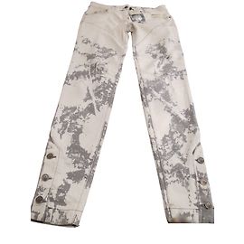 Calças Jeans McQ Brancas de Algodão com Efeito Desgastado Branco