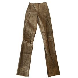 Joseph-Joseph leather stretch leggings / leggings 34-Dark brown