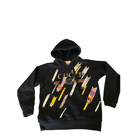 Sweat à capuche GUCCI avec sequins et bijoux Noir