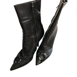 Dior-Dior botas pretas tamanho 38,5 em muito bom estado-Preto