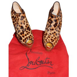 Christian Louboutin-Christian Louboutin Christian Louboutin Stivali open toe-Stampa leopardo