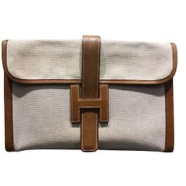 Hermès Jige clutch bag Beige