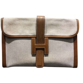 Hermès-Pochette jige-Beige