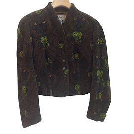 Kenzo Gesteppte Samtjacke mit Blumenmuster Mehrfarben