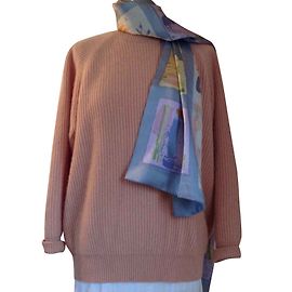 Pull en cachemire corail pâle, tricot épais de Colombo Corail