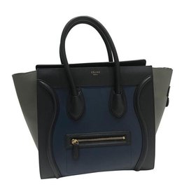 Céline-Mini Luggage-Azul marinho