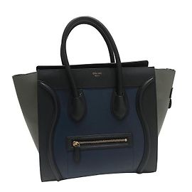 Céline Mini Luggage Navy Blue Leather Handbag Navy blue