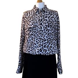 Equipment Blouse en soie à imprimé léopard Imprimé léopard
