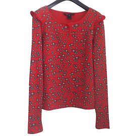 Marc Jacobs Top de Algodón Rojo con Estampado Floral Roja