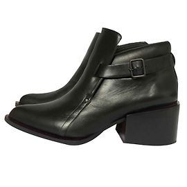 Jil Sander bloco calcanhar ankle boots Preto
