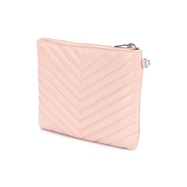 Autre Marque-Leather Monogram Wristlet-Pink