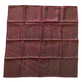Hermès Square Hermes 70 Vintage Silk Stitch Saddle Chocolate