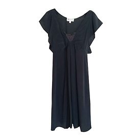 Vanessa Bruno Athe Mittellanges Kleid aus Seide Schwarz
