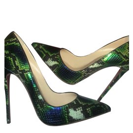 Décolleté Christian Louboutin Python Verde Verde