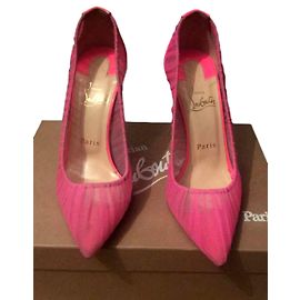 Escarpins Christian Louboutin Rose Vernis Taille 37 Rose
