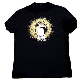 Camiseta Gianni Versace Audrey Capsule Negra de Algodón Negro