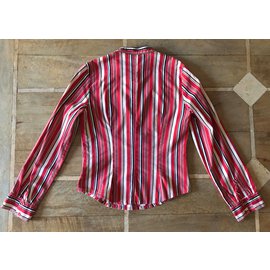 Sinéquanone-striped blouse with stripes T.38 Sinequanone-Brown,Black,Red,Cream