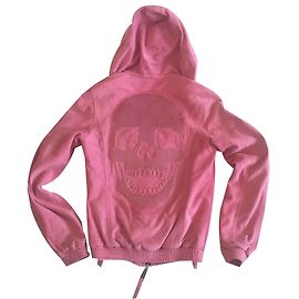 Super cute suede PHILIPP PLEIN COUTURE leather jacket with svarowski scully on the back Pink Fuschia