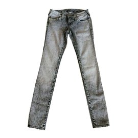 True Religion-TRUE RELIGION JEANS NEW YORK ÉTATS-UNIS VINTAGE GREY NOIR SKINNY PREM 25 NOUVEAU!!-Gris,Gris anthracite