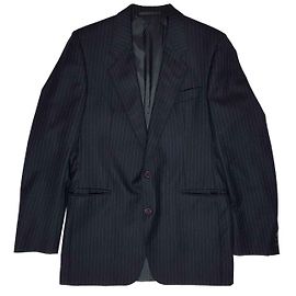 Hugo Boss wool blazer dark blue striped Dark blue