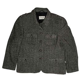Basler Blazer Jacket Black White Dark Grey Silk Wool Mix Black White Dark grey